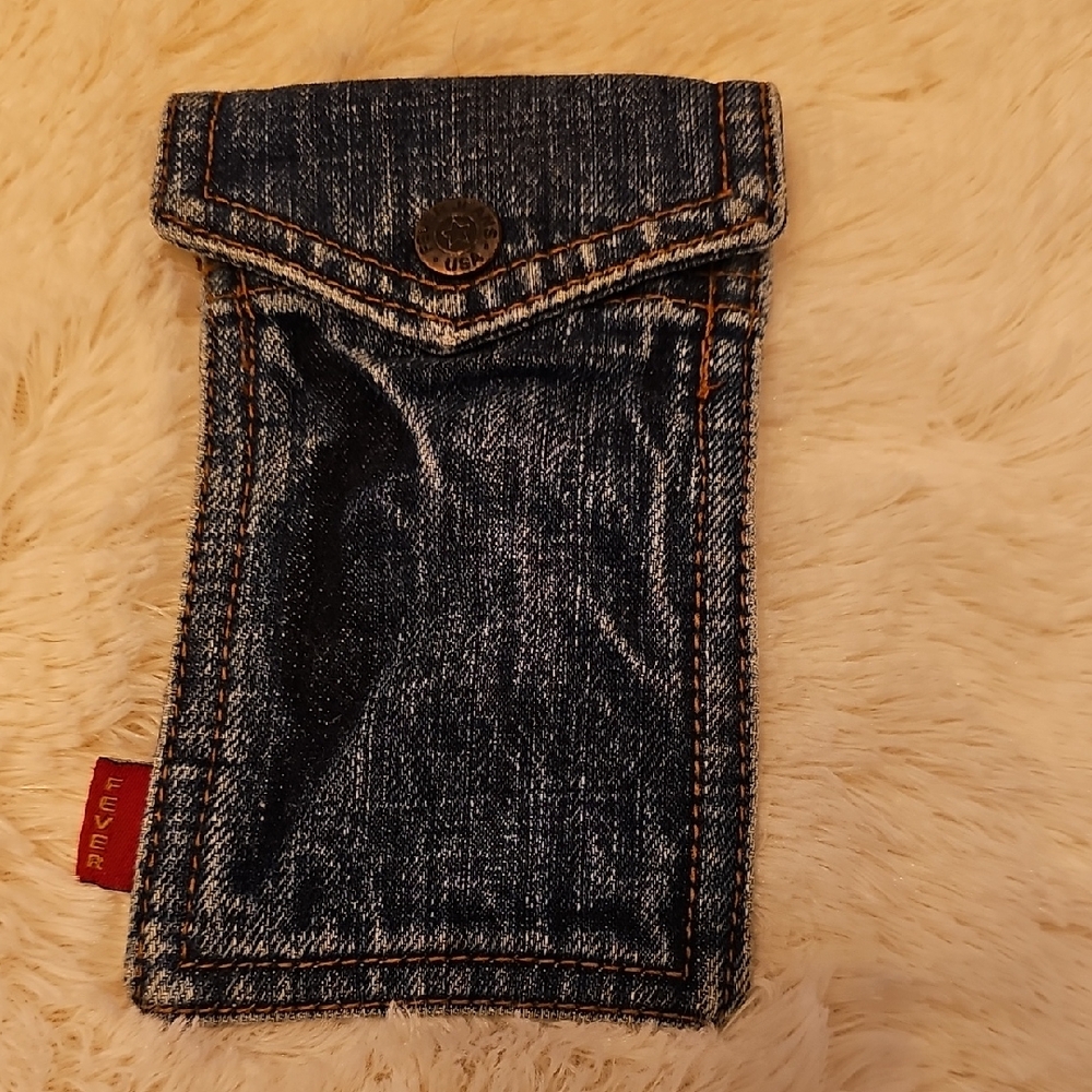 Denim Pouch with Snap Closure